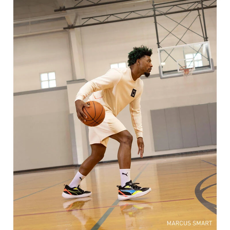 Puma Basketbalschoenen Voor Heren PLAYMAKER PRO JET Limoen/zwart 9 Puma Basketbalschoenen Voor Heren PLAYMAKER PRO JET Limoen/zwart - Afbeelding 7