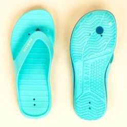 Teenslippers Voor Aan Het Zwembad Dames Tonga 500 Marineblauw Koraal -Schoenen Verkoop damesteenslippers voor aan het zwembad tonga 500 turquoiseblauw 3
