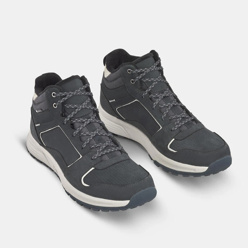 Quechua Halfhoge Warme Waterdichte Leren Wandelschoenen Voor Heren SH500 4 Quechua Halfhoge Warme Waterdichte Leren Wandelschoenen Voor Heren SH500 - Afbeelding 2