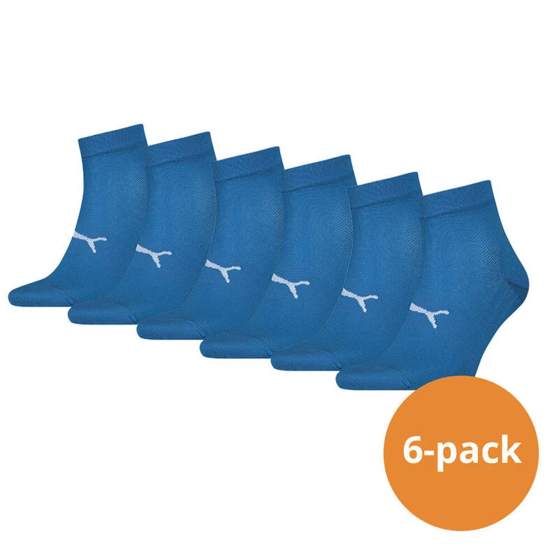 Puma Sport Quartersokken Light 6-pack Blauw 3 Puma Sport Quartersokken Light 6-pack Blauw